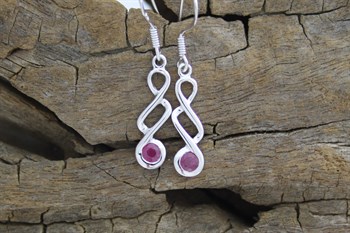 Stg Sil ruby Earrings