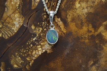 Sterling Silver Opal Pendant