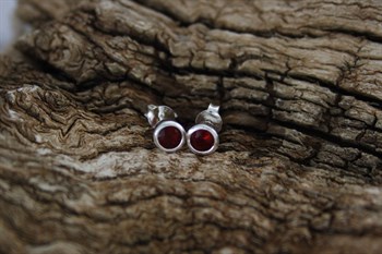 Stg Sil July birthstone earrings