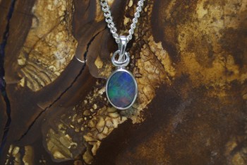 Sterling Silver Opal Pendant