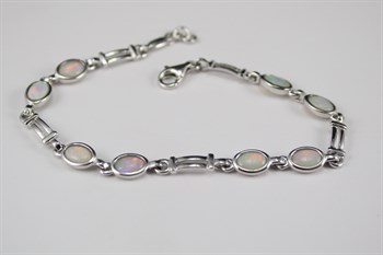 Sterling Silver Solid Opal Bracelet Sterling Silver Solid Opal Bracelet