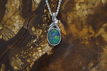 Sterling Silver Opal Pendant