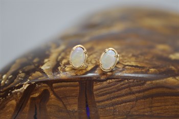 14ct YG Opal Earrings