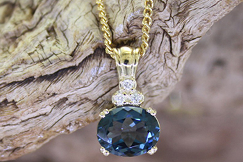 London Blue Topaz & Diamond Pendant