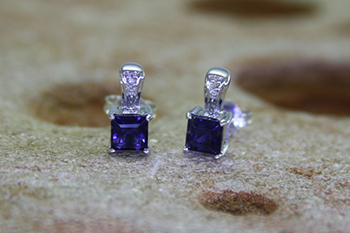 Iolite & Diamond Earrings