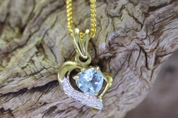 Blue Topaz & Diamond Pendant