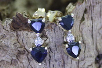Australian Sapphire & Diamond Earrings