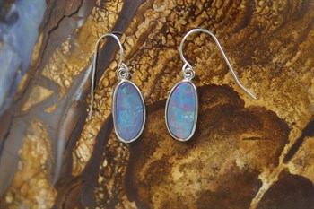 14ct WG Opal Earrings